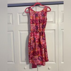Lilly Pulitzer Vibrant Pink Floral Midi Dress- Size 8